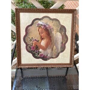 Homco Angel Print Little Girl Winged  Laurie Snow Hein